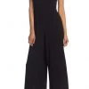 London Times - T4399M Twisted Halter Neck Wide Leg Jumpsuit
