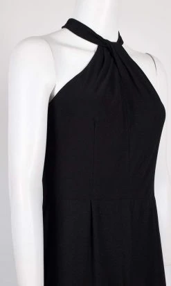 London Times - T4399M Twisted Halter Neck Wide Leg Jumpsuit