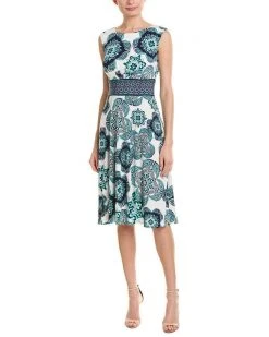 London Times - T4439M Printed Jewel A-Line Cocktail Dress