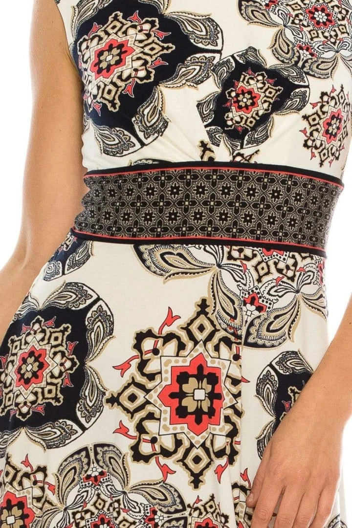 London Times - T4439M Printed Jewel A-Line Cocktail Dress 7 London Times - T4439M Printed Jewel A-Line Cocktail Dress