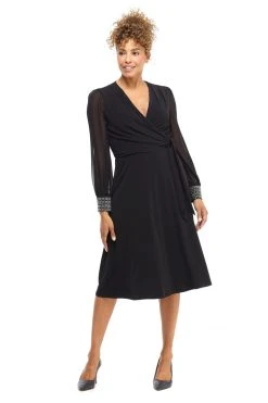 Mother Of The Bride London Times - T4547M V-Neck Long Sleeves A-Line Dress 18 Mother Of The Bride London Times - T4547M V-Neck Long Sleeves A-Line Dress