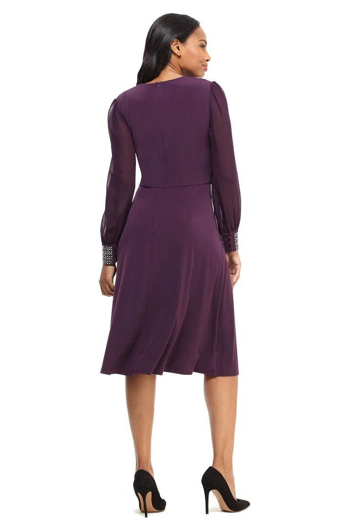 Mother Of The Bride London Times - T4547M V-Neck Long Sleeves A-Line Dress 8 Mother Of The Bride London Times - T4547M V-Neck Long Sleeves A-Line Dress