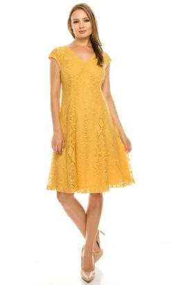 Cocktail Dresses London Times - T4555M V-Neck Crochet Lace A-Line Short Dress