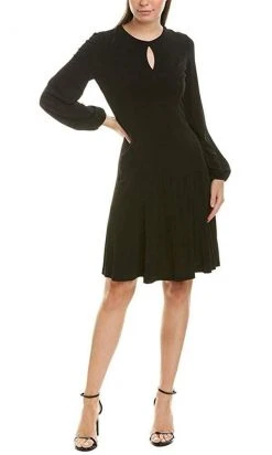 Cocktail Dresses London Times - T4633M Long Bishop Sleeve Fit And Flare Dress