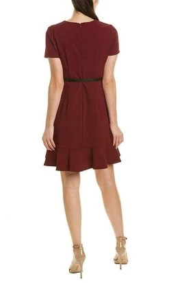 London Times - T4681M Short Sleeve Ruffle Hem Short A-Line Dress Cocktail Dresses