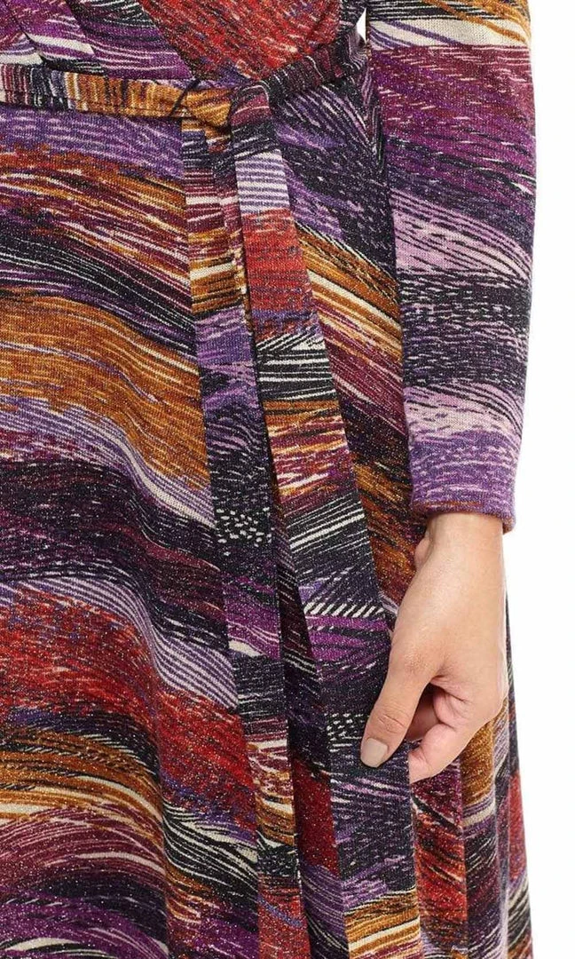 London Times - T4685M Long Sleeves Printed Wrap Dress 6 London Times - T4685M Long Sleeves Printed Wrap Dress