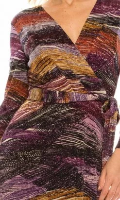 London Times - T4685M Long Sleeves Printed Wrap Dress 19 London Times - T4685M Long Sleeves Printed Wrap Dress