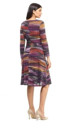 London Times - T4685M Long Sleeves Printed Wrap Dress 13 London Times - T4685M Long Sleeves Printed Wrap Dress