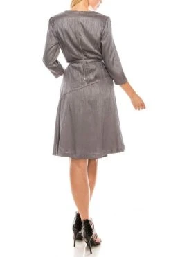 Cocktail Dresses London Times - T4839M Three Quarter Sleeve Twill Faux Wrap Dress 17 Cocktail Dresses London Times - T4839M Three Quarter Sleeve Twill Faux Wrap Dress