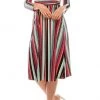 London Times - T4898M Stripes V Neck A-Line Dress