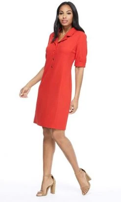 London Times - T4939M Collared Button Down Stretch Crepe Dress Cocktail Dresses 19 London Times - T4939M Collared Button Down Stretch Crepe Dress Cocktail Dresses