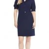 London Times - T4939M Collared Button Down Stretch Crepe Dress Cocktail Dresses 2 London Times - T4939M Collared Button Down Stretch Crepe Dress Cocktail Dresses