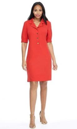 London Times - T4939M Collared Button Down Stretch Crepe Dress Cocktail Dresses 17 London Times - T4939M Collared Button Down Stretch Crepe Dress Cocktail Dresses