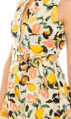 London Times - T4990M Sleeveless Printed Collared Dress Cocktail Dresses