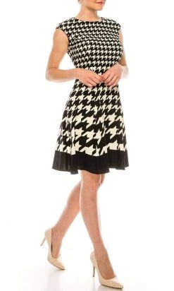 Plus Size Dresses London Times - T5305M Jewel A-Line Short Dress