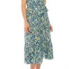 London Times - T5325M V Neck Floral A-Line Dress