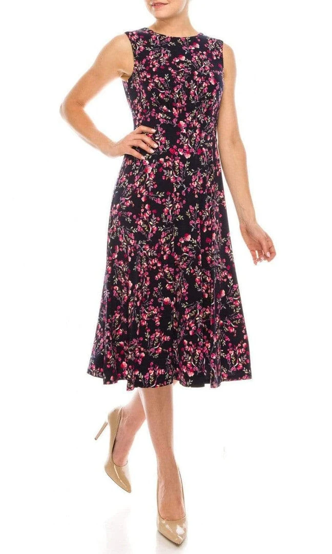 Cocktail Dresses London Times - T5339M Jewel Floral Print A-Line Dress 3 Cocktail Dresses London Times - T5339M Jewel Floral Print A-Line Dress