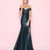 Mac Duggal - 12036L Folded Off Shoulder Taffeta Trumpet Gown