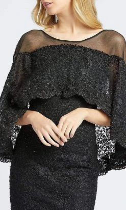Formal Gowns Mac Duggal - 20072D Illusion Lace Overlay Cape Gown 13 Formal Gowns Mac Duggal - 20072D Illusion Lace Overlay Cape Gown