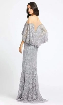 Formal Gowns Mac Duggal - 20072D Illusion Lace Overlay Cape Gown 9 Formal Gowns Mac Duggal - 20072D Illusion Lace Overlay Cape Gown