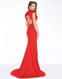 Mac Duggal - 2014R Bejeweled High Neck Ruffled Sheath Gown 6 Mac Duggal - 2014R Bejeweled High Neck Ruffled Sheath Gown