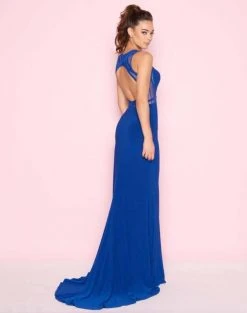 Mac Duggal - 2021L Embellished Illusion Jewel Jersey Dress Formal Gowns