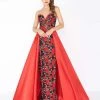 Mac Duggal - 2037R Floral Embroidered Sweetheart Dress With Overskirt Formal Gowns 1 Mac Duggal - 2037R Floral Embroidered Sweetheart Dress With Overskirt Formal Gowns