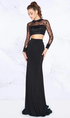 Mac Duggal - 2039L Two Piece Star Embroidered Jersey Dress