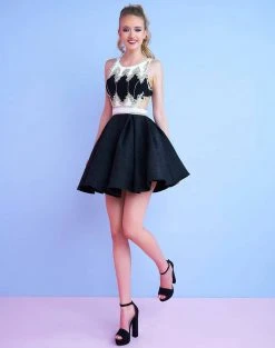 Mac Duggal - 40724N Beaded Scoop Neck A-Line Dress