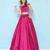 Formal Gowns Mac Duggal - 40745H Two-Piece Sequined Off-Shoulder Ballgown