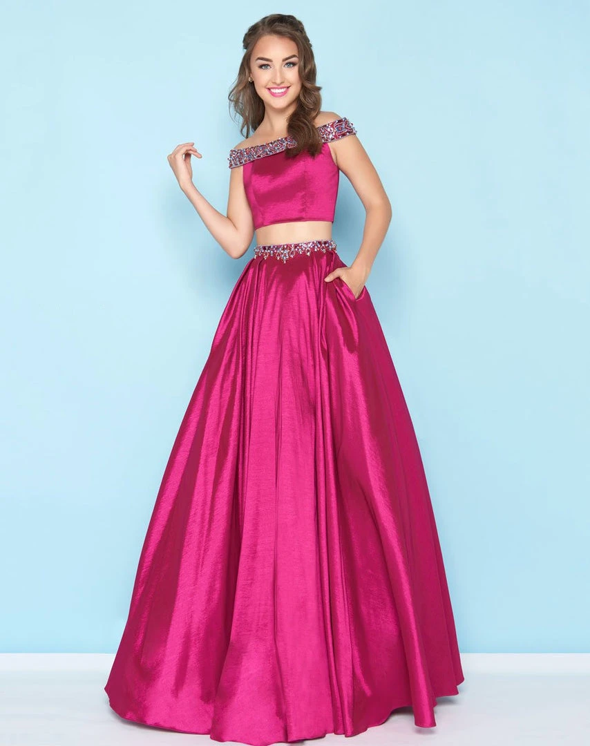 Formal Gowns Mac Duggal - 40745H Two-Piece Sequined Off-Shoulder Ballgown 3 Formal Gowns Mac Duggal - 40745H Two-Piece Sequined Off-Shoulder Ballgown