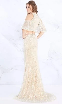 Formal Gowns Mac Duggal - 40775M High Neck Ruffled Lace Two-Piece Gown