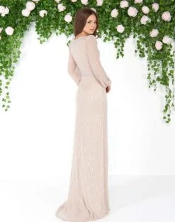 Mac Duggal - 4610D Sequined V-neck Sheath Dress Formal Gowns