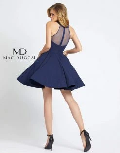 Mac Duggal - 48551N Beaded Halter Illusion Cocktail Dress Cocktail Dresses 14 Mac Duggal - 48551N Beaded Halter Illusion Cocktail Dress Cocktail Dresses