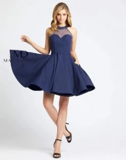 Mac Duggal - 48551N Beaded Halter Illusion Cocktail Dress Cocktail Dresses 13 Mac Duggal - 48551N Beaded Halter Illusion Cocktail Dress Cocktail Dresses