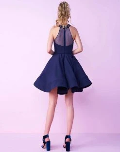 Mac Duggal - 48551N Beaded Halter Illusion Cocktail Dress Cocktail Dresses 10 Mac Duggal - 48551N Beaded Halter Illusion Cocktail Dress Cocktail Dresses