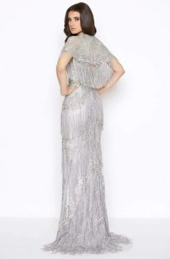 Formal Gowns Mac Duggal - 50500D Embellished Fringed Sheath Evening Gown