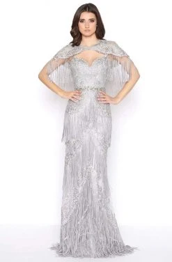 Formal Gowns Mac Duggal - 50500D Embellished Fringed Sheath Evening Gown