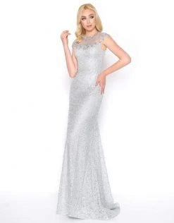 Formal Gowns Mac Duggal - 50504D Jewel Illusion Neckline Sheath Evening Gown