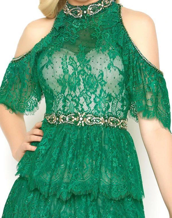 Mac Duggal - 50505D Beaded Collar Lace Layered Evening Gown 5 Mac Duggal - 50505D Beaded Collar Lace Layered Evening Gown
