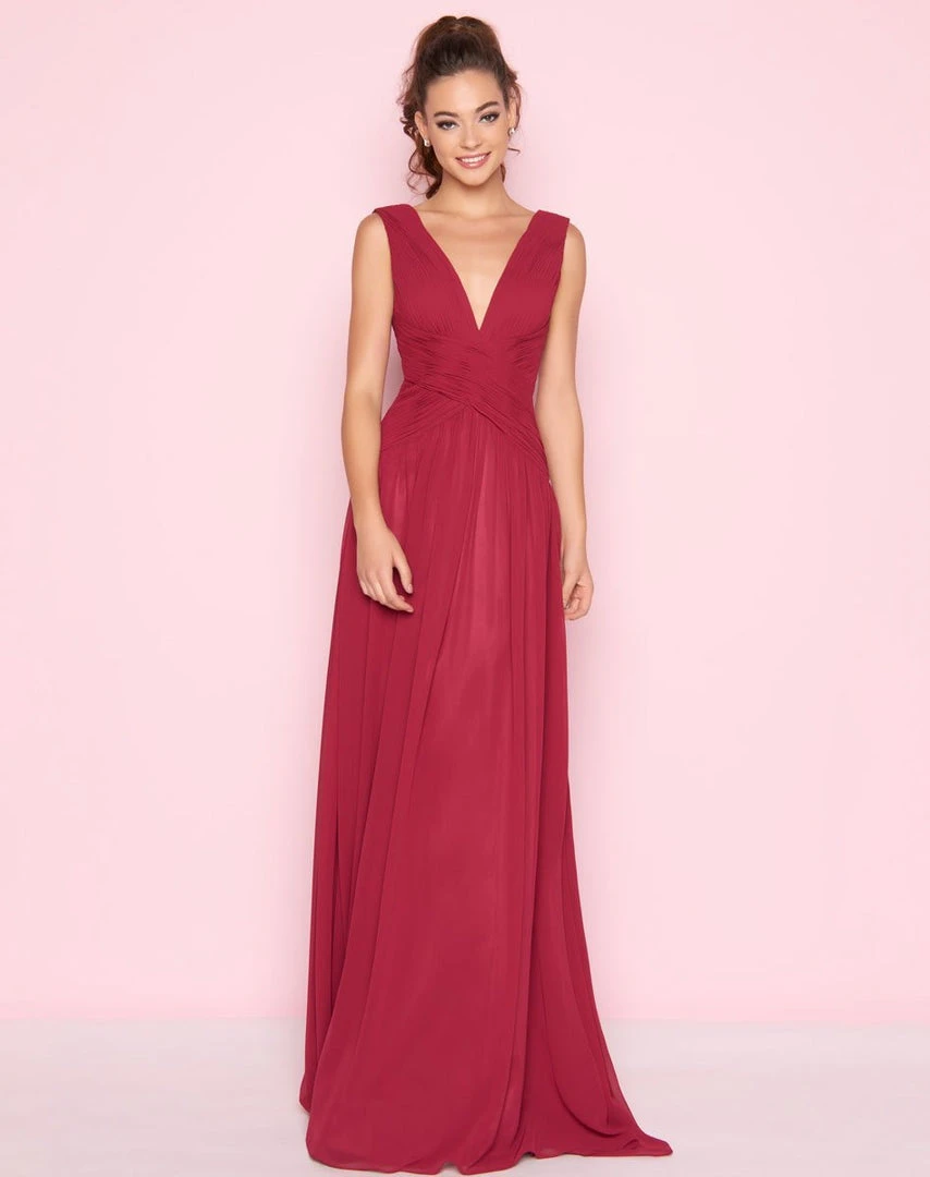 Formal Gowns Mac Duggal - 55149L Ruched V-neck A-line Dress 3 Formal Gowns Mac Duggal - 55149L Ruched V-neck A-line Dress
