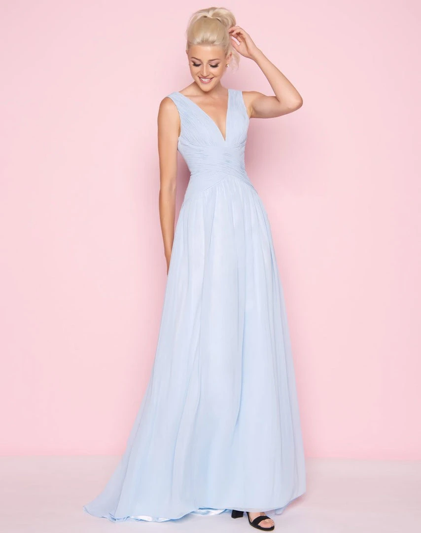 Formal Gowns Mac Duggal - 55149L Ruched V-neck A-line Dress 4 Formal Gowns Mac Duggal - 55149L Ruched V-neck A-line Dress