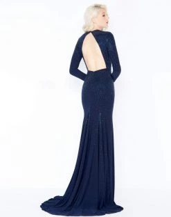 Mac Duggal - 62908M Long Sleeve Jewel Sheath Dress Formal Gowns