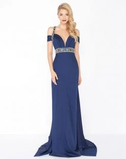 Formal Gowns Mac Duggal - 62996R Exquisite Off The Shoulder Evening Gown With Train