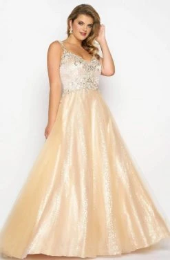 Formal Gowns Mac Duggal - 65037F Embellished Shimmering Evening Gown