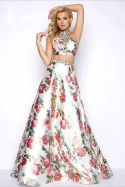 Mac Duggal - 66036M Two Piece Prom Dress With Jeweled Neckline