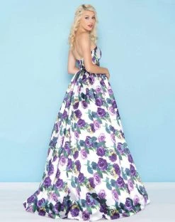 Mac Duggal - 66315H Strapless Floral Print A-Line Gown 5 Mac Duggal - 66315H Strapless Floral Print A-Line Gown