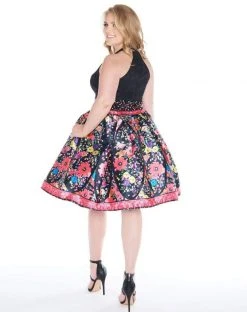 Mac Duggal - 66385F Halter Neck Floral Print Cocktail Dress Cocktail Dresses