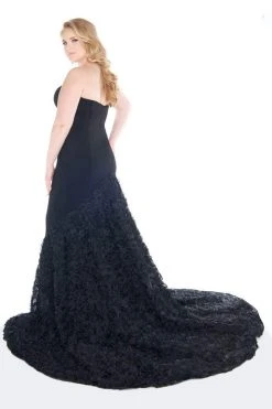 Mac Duggal - 66390F Deep Sweetheart Jersey Rosette Mermaid Dress