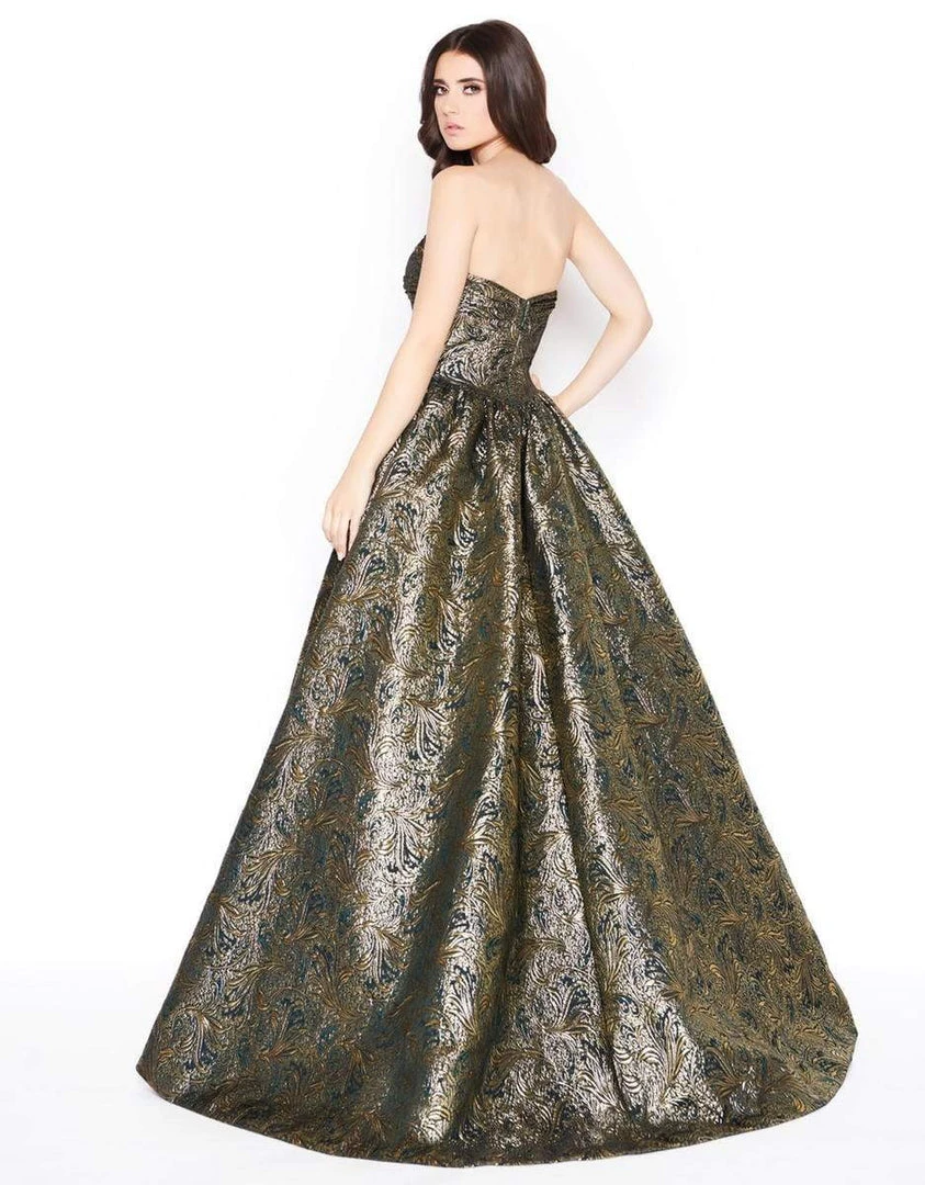 Formal Gowns Mac Duggal - 66437D Strapless Metallic Sweetheart Pleated Ballgown 4 Formal Gowns Mac Duggal - 66437D Strapless Metallic Sweetheart Pleated Ballgown